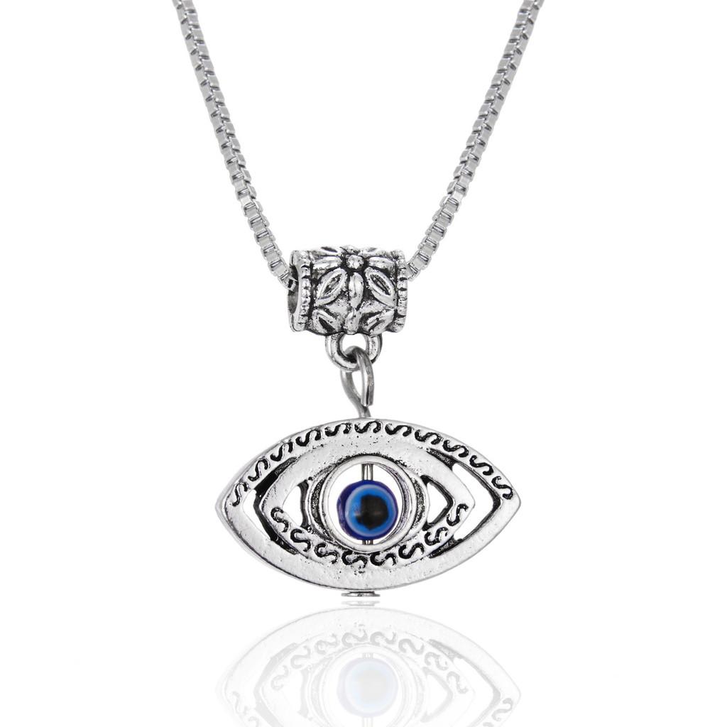 

Elephant Butterfly Alloy Necklace With Blue Eyes And Chain For Gift Giving Eye