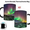 Caneca Termossensível Aurora Boreal – Caneca de Cerâmica para Café e Água que Muda de Cor Ativada pelo Calor