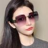 New High-end Sense D Home Women's Tide Frameless Trimmed Sunglasses Street Shooting Internet Celebrity Ink Ins