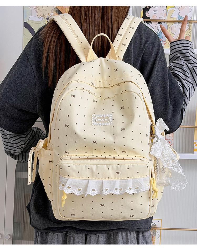 Schoolbag Japanese cute girl lace bow backpack high value student campus schoolbag girls travel small backpack
