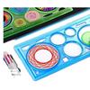 Elementary Students' Multifunctional Ruler Set: Includes Straight, Template, Circle, Hollow, and Variable Kaleidoscope Rulers