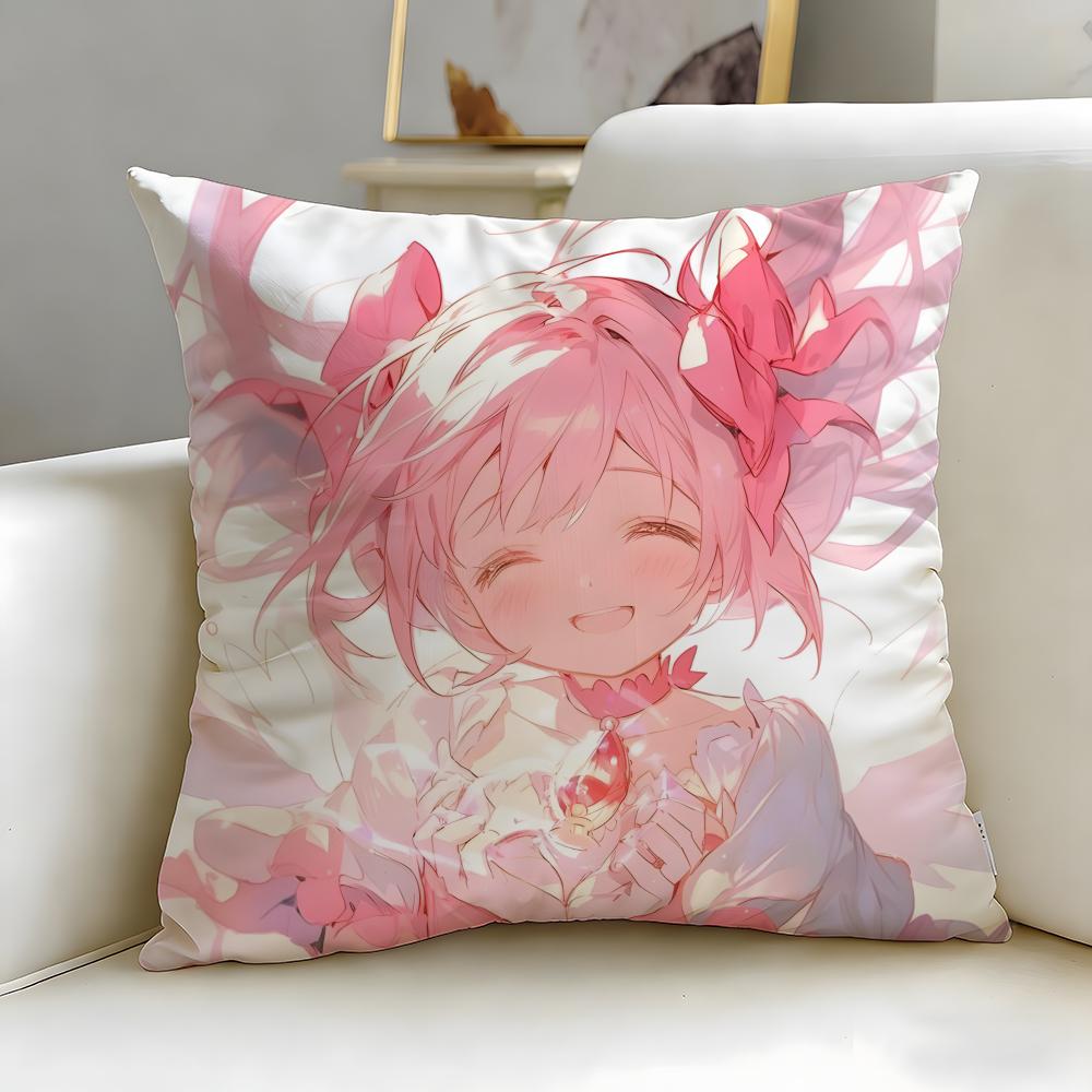 classic anime Puella Magi Madoka Magica Cushion Cover Soft EasyWash Pillow Case Versatile for Couch Bed Travel and Office