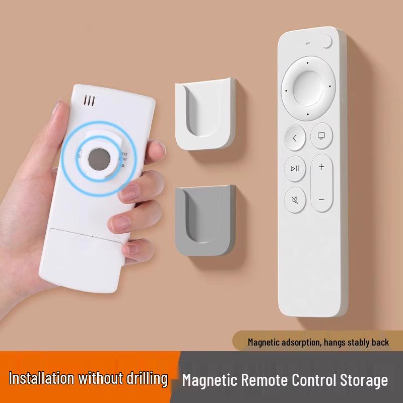 Wandmontierter magnetischer Fernbedienungshalter für Fernseher, Klimaanlage und Steckdosenleiste - Selbstklebend, ohne Bohren, spurloser Haken.