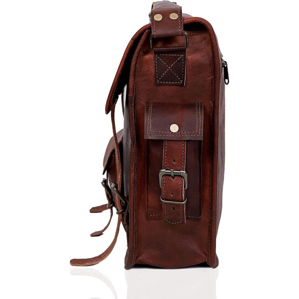 Neue Leder Umhängetasche Leder Laptoptasche Computer Umhängetasche Aktentasche Unisex Tasche