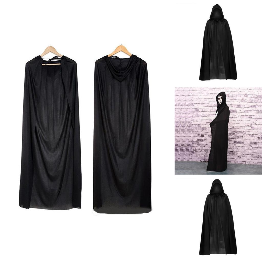 High-quality Halloween Cloak Cosplay Vampire Witch Wizard Robe Party Adult Children Black Cloak Cape