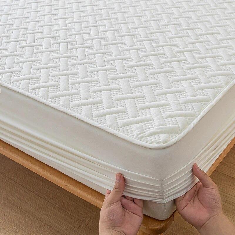 

Утолщенный защитный чехол для матраса из соевого волокна для двуспальных/двухместных/полных/двуспальных/королевских кроватей, хлопковая эластичная простыня, мягкие чехлы на кровать 160x200x30cm