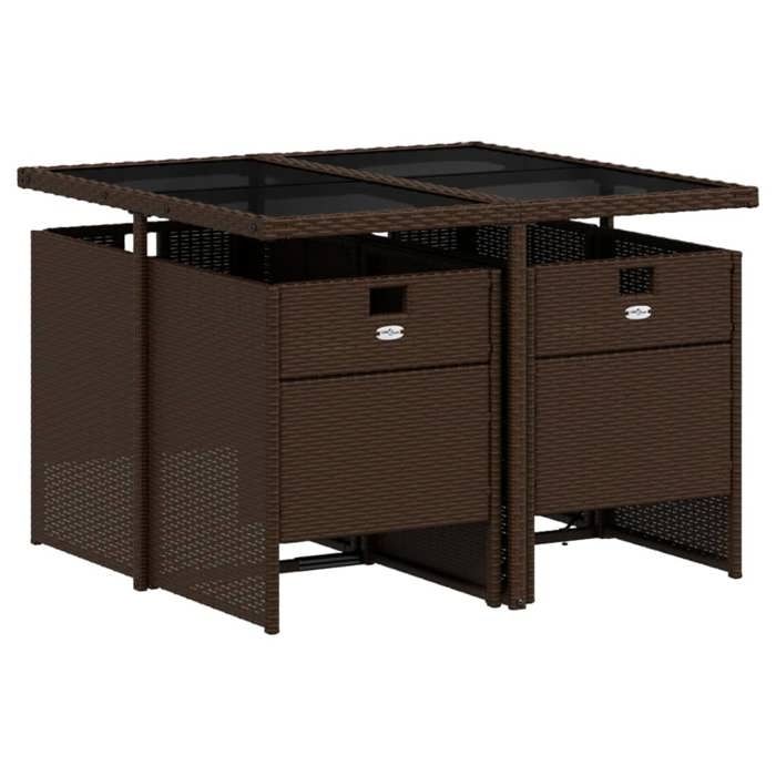 VidaXL 5-Piece Garden Dining Set with Cushions, Patio Table and Chair, Patio Furniture, Outdoor Furniture, 3210537