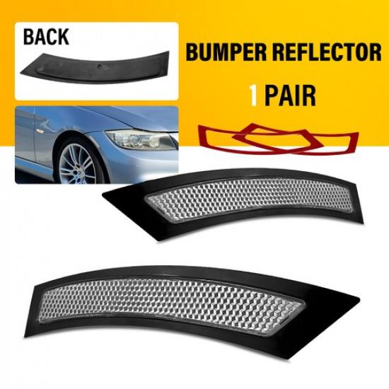 L+R Clear Bumper Front Side Marker Reflectors For 2007-2013 BMW 3 Series E92 E93