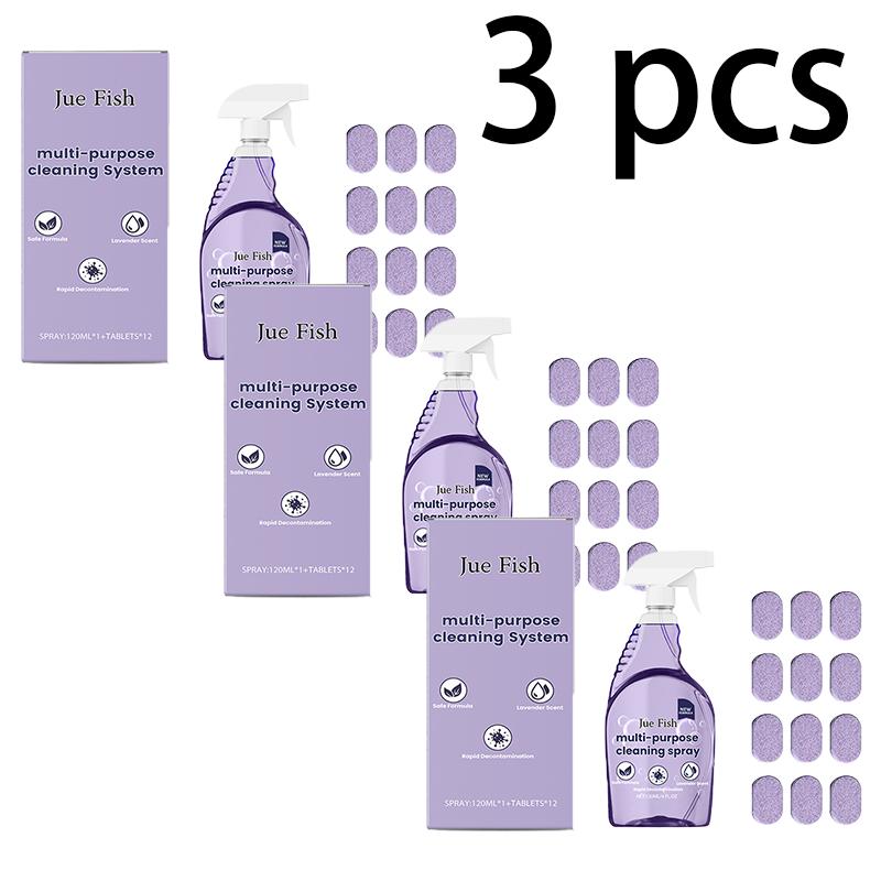 Jue Fish Univerzální rozpustná kostka 1 láhev nahrazuje 8 čisticích prostředků 120ml/500ml + Čisticí šumivé tablety