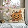 Rustic Halloween Spooky Pumpkin Maple Leaf Double Sided Pillow Cover Zippered Cushion Case Sofa Bed Car Living Room