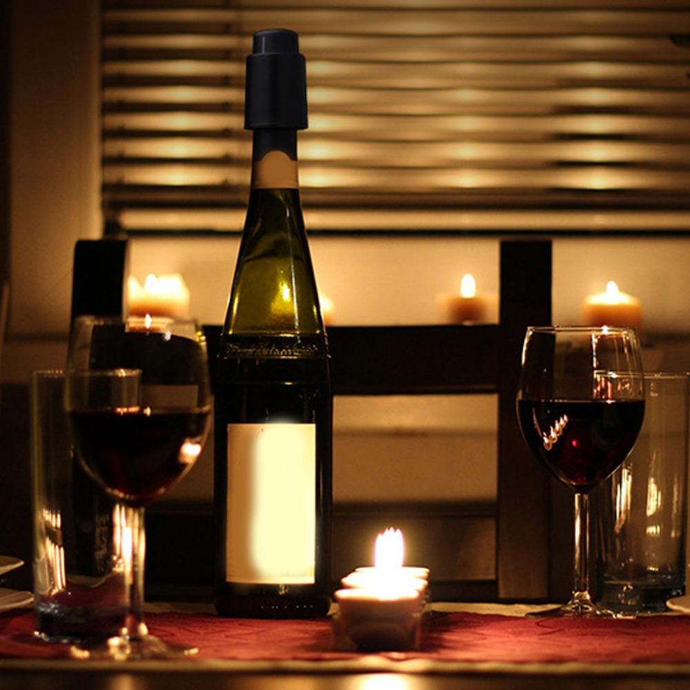 2pcs Leakproof Wine Bottle Stopper Reusable Wine Preserver Vacuum Wine Stopper  After Opening
