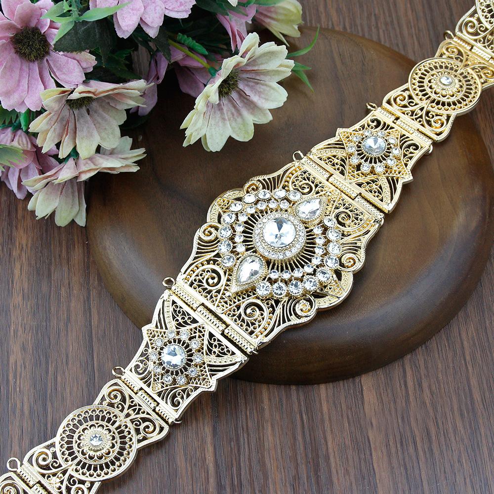 Culoare Aurie Cureaua Femei Cristal Cureaua Bijuterii Nunta Lanț pentru talie Mireasa Bijoux Cadou