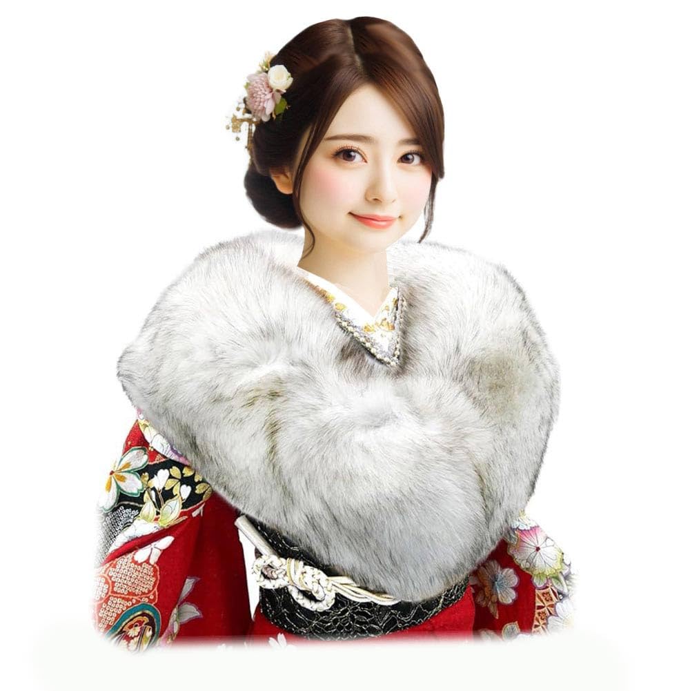 

Blue fox shawl for furisode special box for SAGA FURS [Kyoto Usagido] Fur (with storage) sh-001 сірий колір