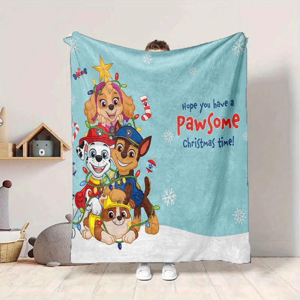 1Pc Pawsome Friends Christmas Blanket Soft And Comfortable Casual Warm Camping Travel Christmas Halloween Gift M91781