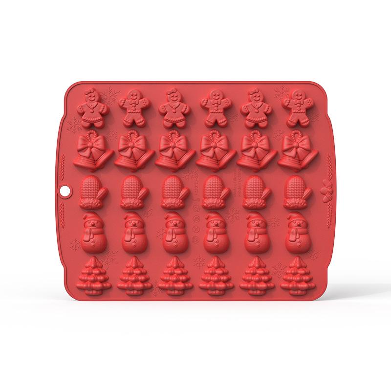 Christmas Silicone Mold: 5-Cavity for Tree, Gloves, and Figurine Designs