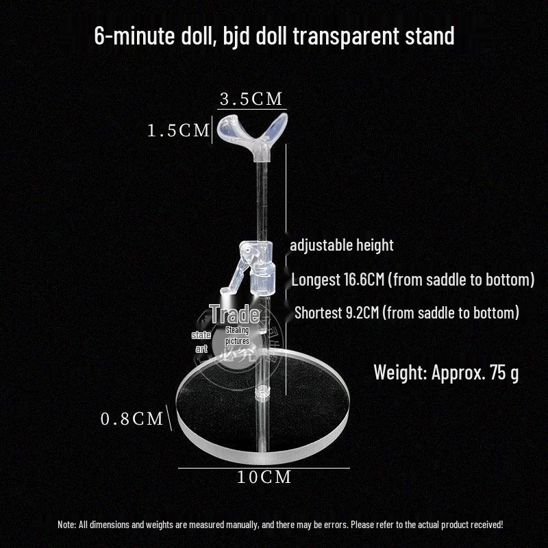 Adjustable Stainless Steel Doll Stand for 30cm to 60cm BJD Dolls with Multiple Support Points