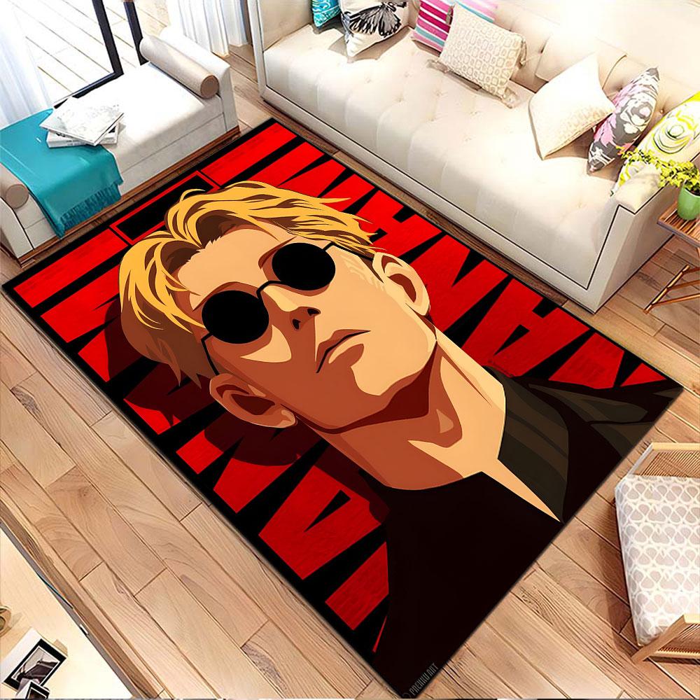Anime Hero with Sunglasses Poster Patterned carpet, non slip mat suitable for living room and bedroom sofas