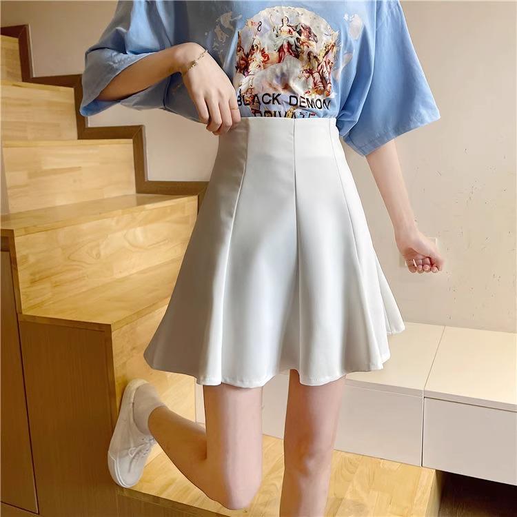 

Versatile High Waist A-Line Midi Skirt - Chic & Slimming for Petite Women Large чёрный