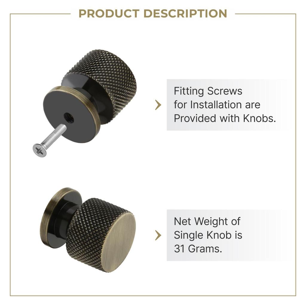 30 Piece Knobs for Drawers – Aluminum Door Knobs, Modern Cabinet Pulls for Kitchen, Office, and Cupboards & Dressers (Antique Finish)