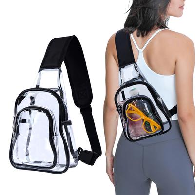 Pvc Transparent Shoulder Breast Bag Outdoor Fitness Backpack Running Sports Visual Messenger Bag