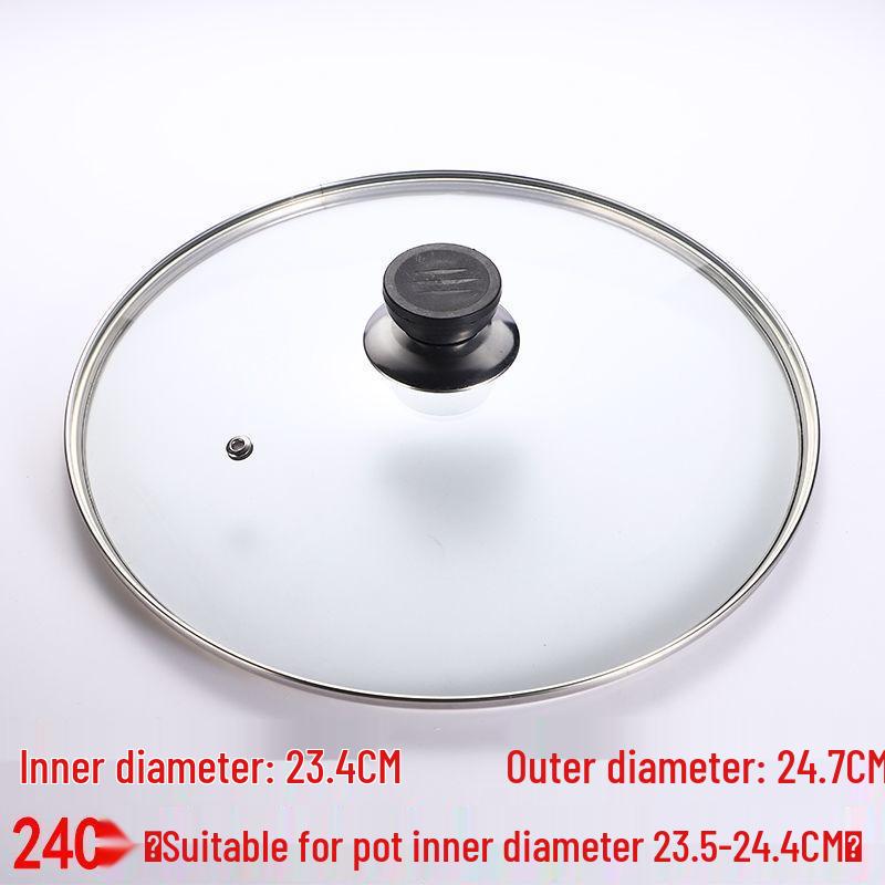 Tempered Glass Explosion-Proof Universal Pot Lid with G-Type Stainless Steel Inner Ring