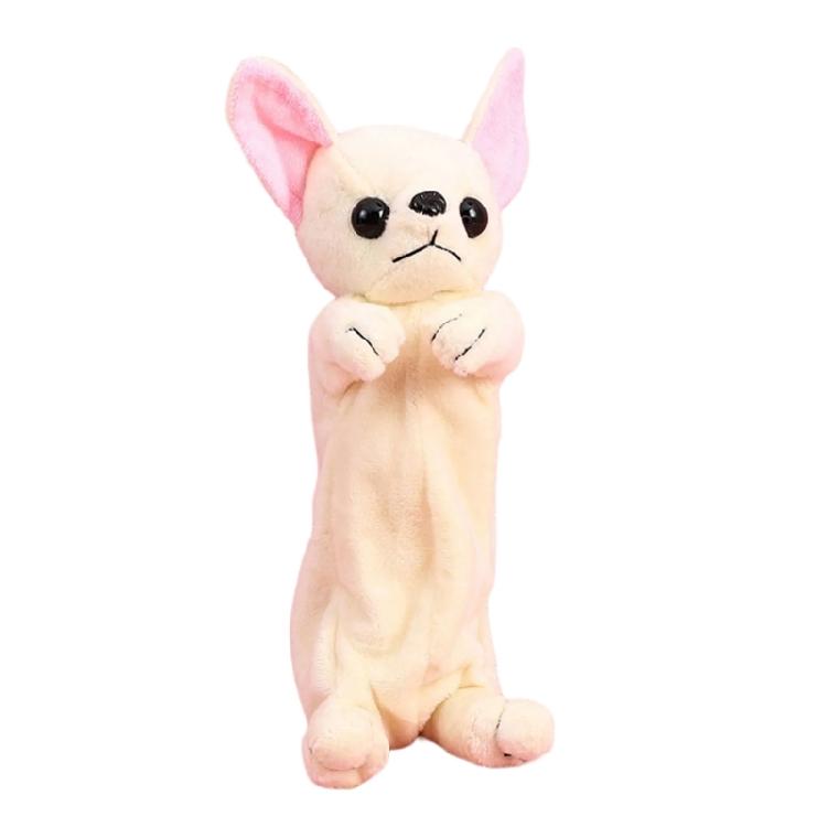 Lovely Animal Pencil Bag Plush Cartoon Dog Pencil Case Pen Bag Large Capacity Pen Organizers Cosmetic Bag