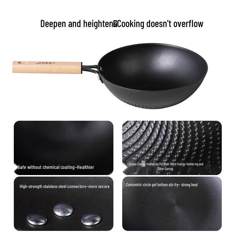 ZISIZ 24cm Cast Iron Mini Wok