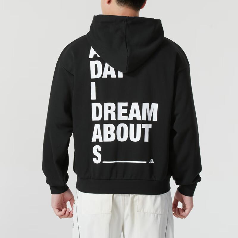 Adidas Casual Sports Hooded Warm Breathable Sweatshirt Men Sweatshirt Black JN6765