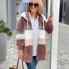 Fuzzy Fleece Jacket for Women Fluffy Sherpa Zip-Up Cardigan Fall Winter Warm Drawstring Hooded Coat with Pockets