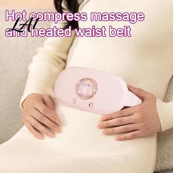 Electric Heating Pad for Cramps Heated Waist Belt Menstrual Pain Relief 3 Temperature Portable Heat Therapy Travel with Vibration Massage,