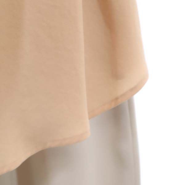 unused Unaca Short sleeve Layered one piece 38 beige French sleeve Women Used