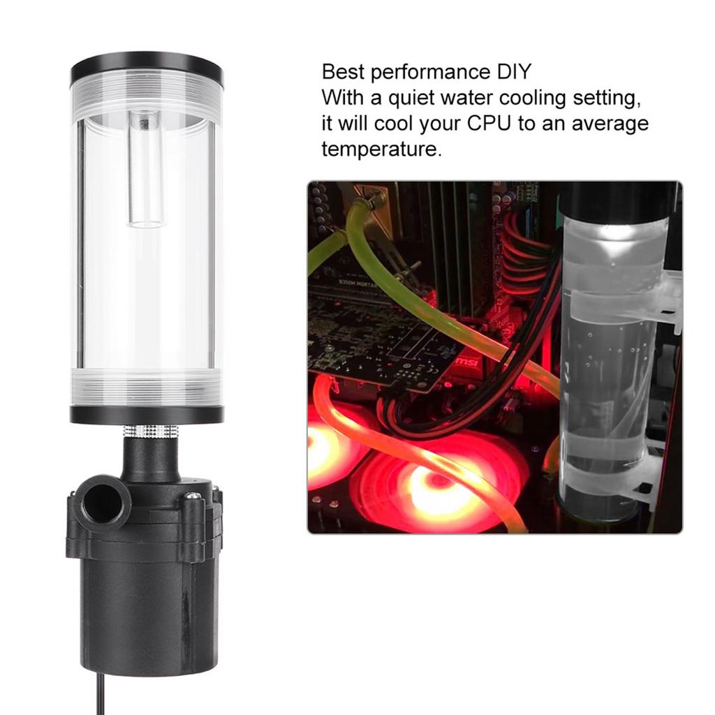 CPU Cooling Cylinder Pump System Leakproof Insulating Water Cooling Tank for Computer PC