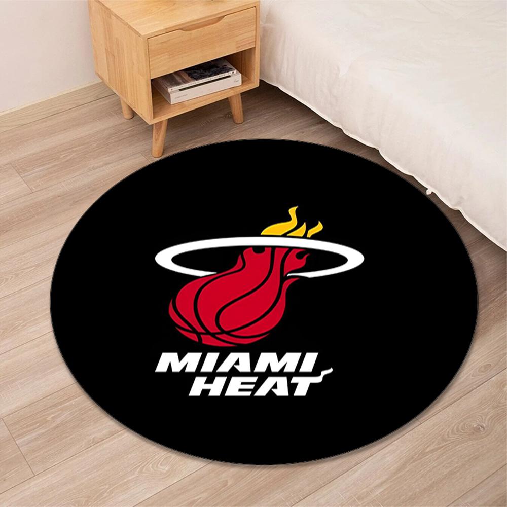 Miami Heat Printed Round Rug Carpet Chair Rug Area Rug Entryway Doormats,for Office Chair Living Room Bedroom Kitchen Room.