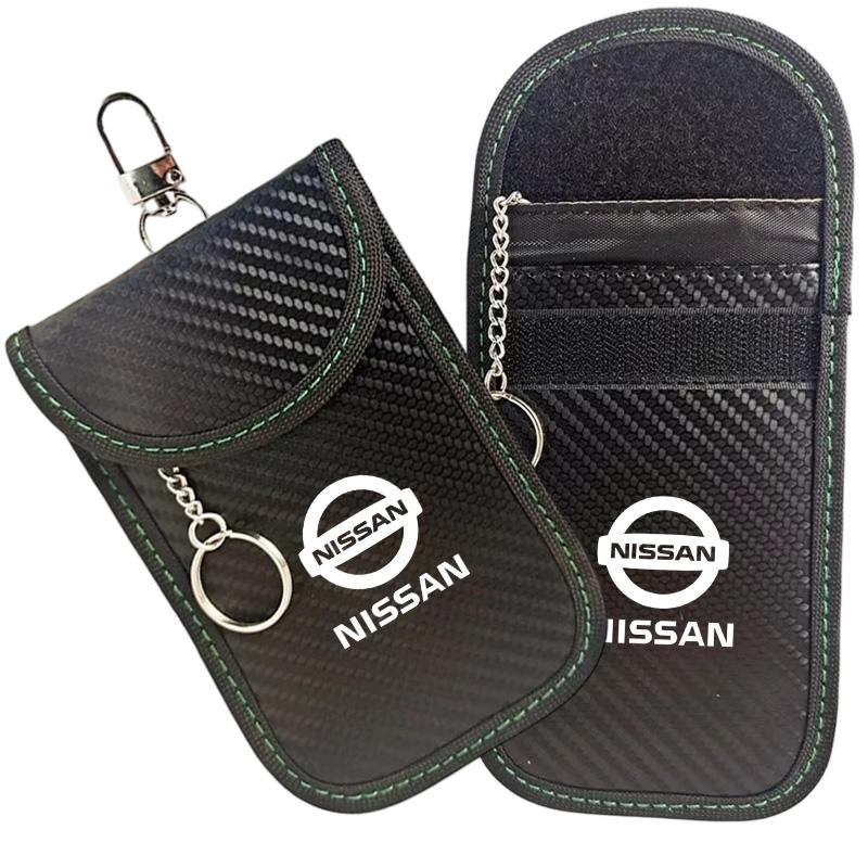 Car Key Case Signal Blocker Bag RFID Shielding Pocket For Nissan X-trail Qashqai Trail Tiida Note Juke Sentra Navara Accessories T12