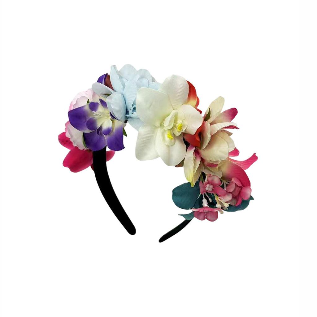 New European, American and Mexican wreath headband simulation orchid bride fashion vacation photo head buckle headgear