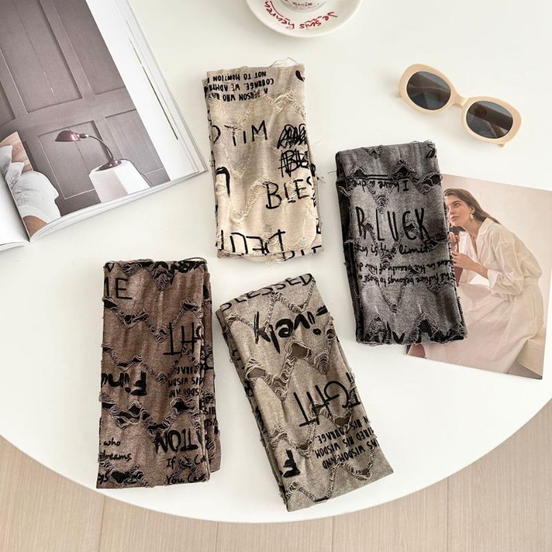 Scarf men's and women's new high-end sense casual versatile trend retro old hole scarf hip-hop style scarf scarf