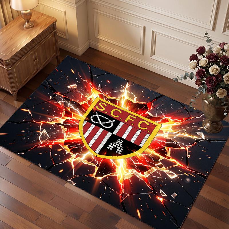 Southampton Voetbal Print Kristalfluweel Tapijt, Comfortabel Waterabsorberend Antislip Binnen Vloerkleed