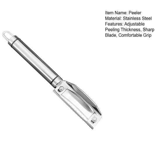 Yousheng Fruit Vegetable Peeler, Stainless Steel Heavy Duty Adjustable Peeler, Multifunctional Kitchen Tool for Sugarcane Pumpkin Potato Lettuce