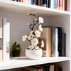 1pc Realistic Artificial Plum Blossom Bonsai, Mini Potted Tree for Home Office Desk, Maintenance-Free with White Pot, Flowers