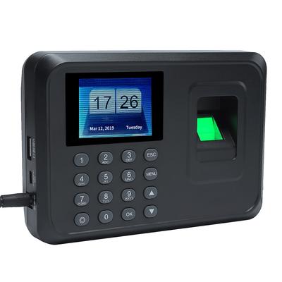 Intelligent Biometric Fingerprint Password Attendance Machine Employee Checking-in Recorder 2.4 Inch   LCD Screen   5V Time Attendance Clock