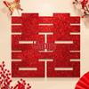 Gold Glitter Double Happiness Wedding Door and Window Decor Sticker