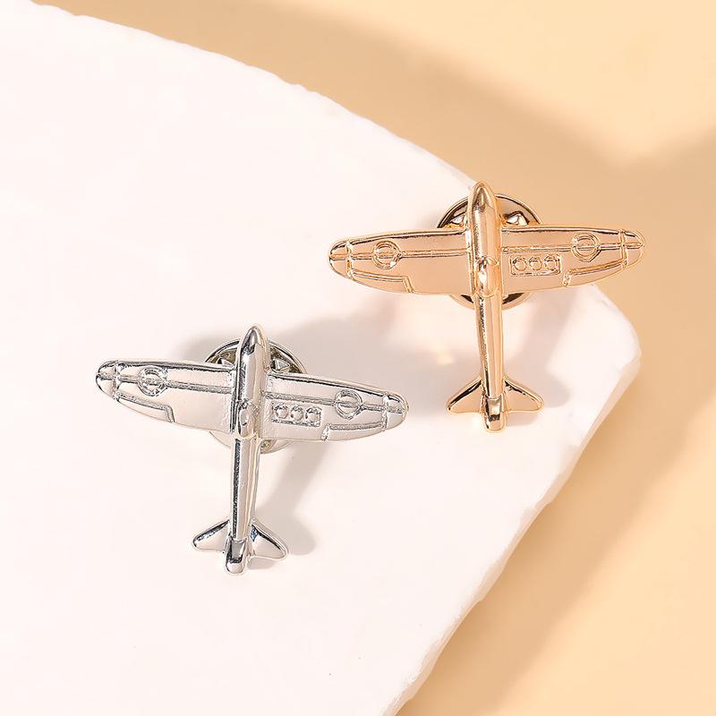 Simple Mini Airplane Brooch Pricked Horse Pin Badge Suit Shirt Accessory