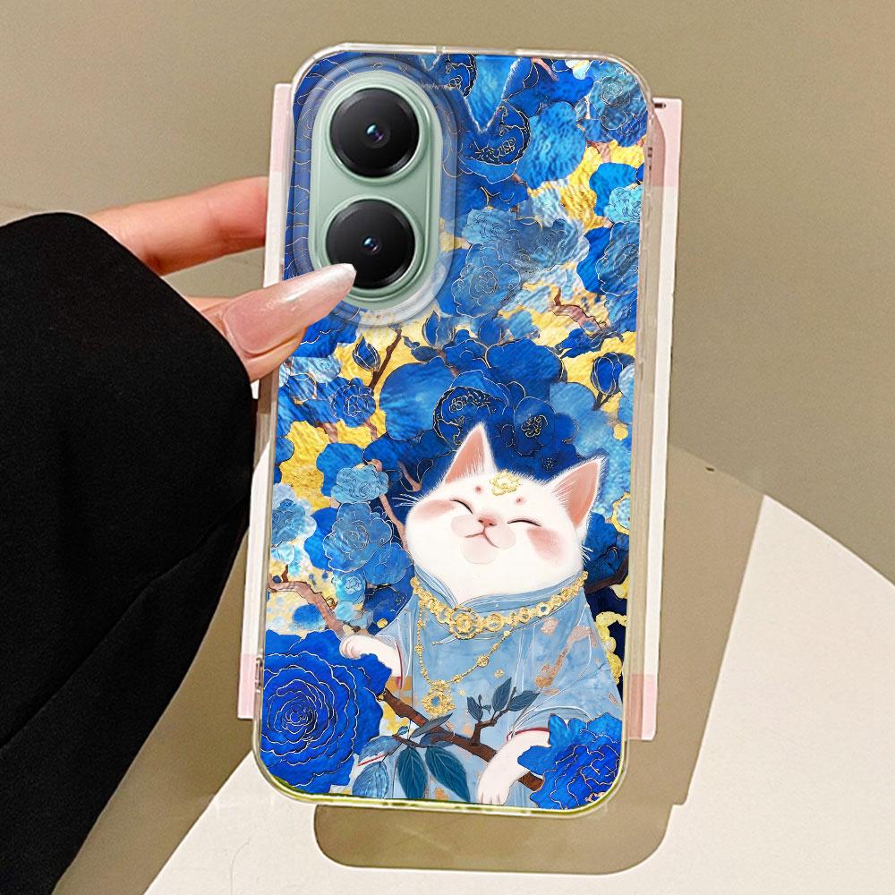 

Чехол для телефона Lucky Cat Vortex Texture для женщин и девушек для Xiaomi Poco X5 X7 M6 Pro X6 X3 Pro NFC C75 C71 C65 C61 M5S Чехол-накладка Redmi Note 10 4G белый