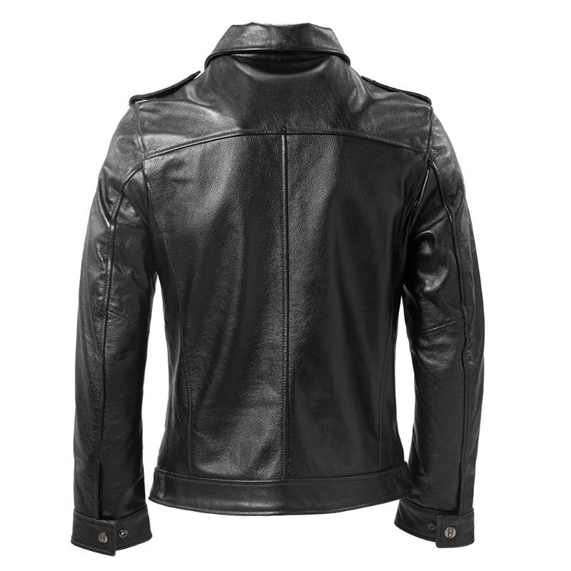 Chinese Size Genuine Leather Jacket Men Blue Black Natural Cowhide Slim Fit Men's Coat Casual Style Clothes Spring Autumn Asian Size M617