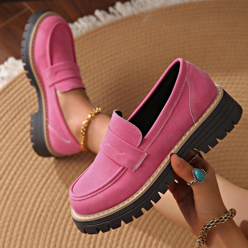 New Spring and Autumn Large Size Casual Scrub Women's Shoes Thick Heel Platform Retro