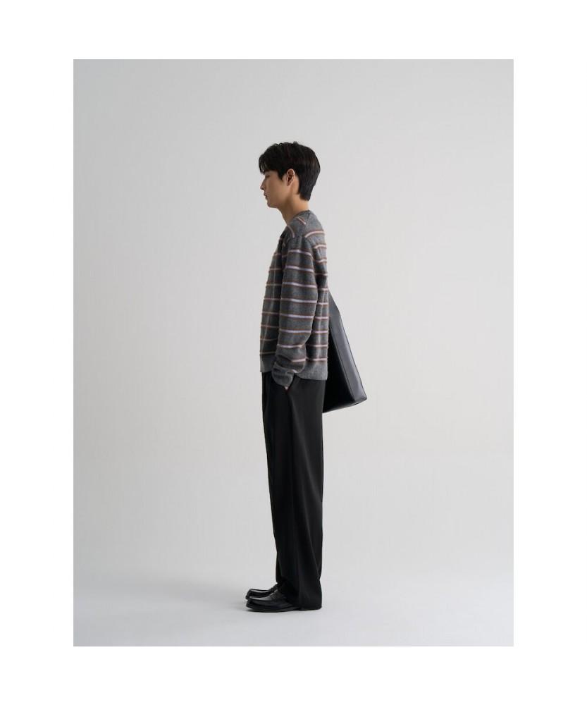 8SECONDS [Everyday Slacks] Semi-Wide Fit Spring Elastic Waist Slacks Black