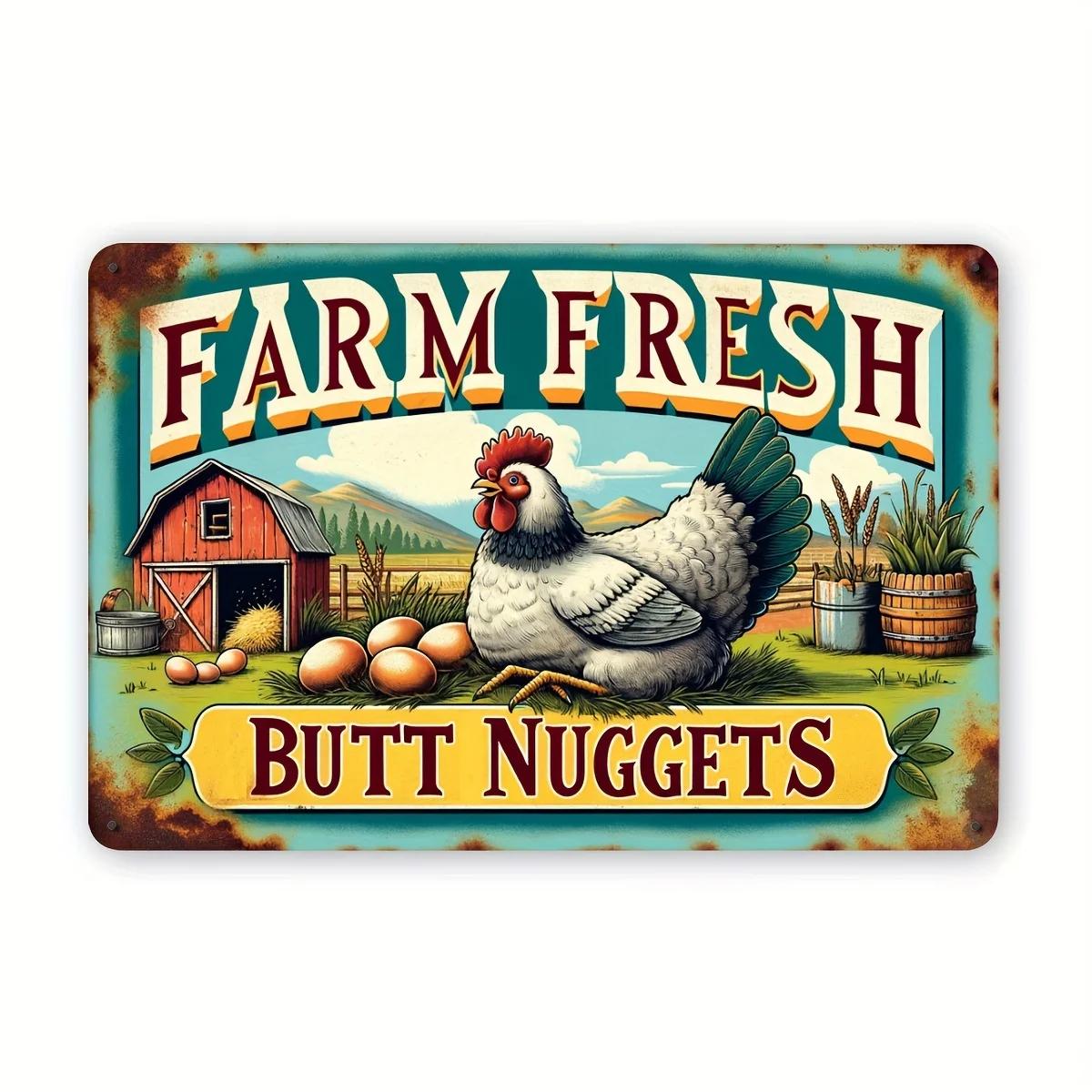

Room decoration farmhouse egg metal sign vintage chicken coop market decoration hen theme farmhouse mural 20x30cm