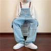 Autumn Splashing Ink Design Denim Overalls Men's Oversize Korean Version of Loose Retro Tooling Trousers