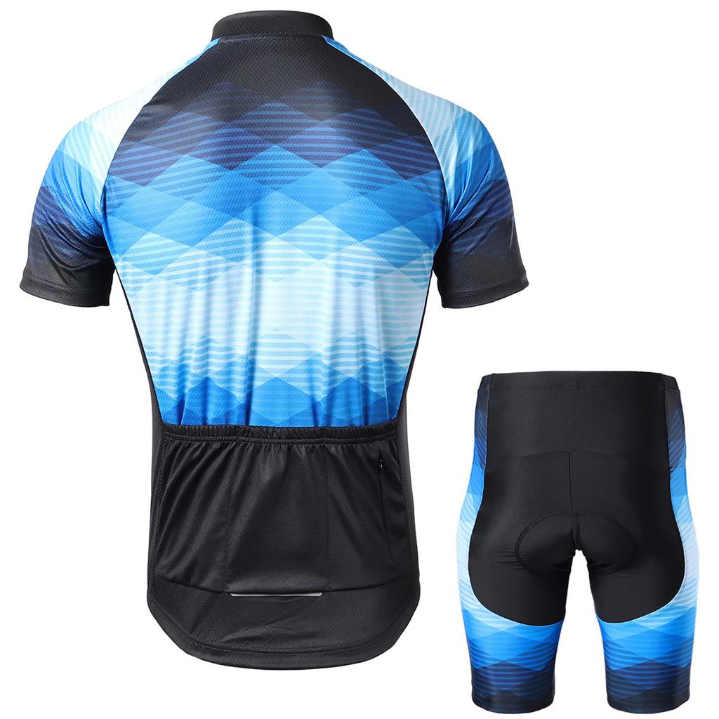Lixada Men Cycle Jersey Breathable Short Sleeve Bike Shirt and Padded Shorts MTB Bicycle Clothing Suit