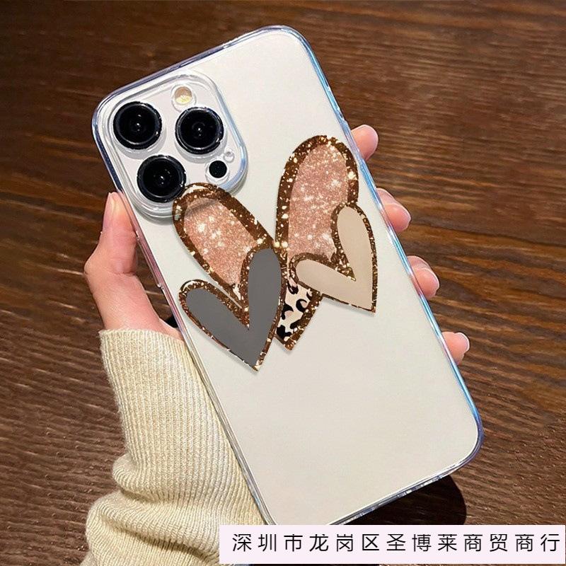Ins wind love applies to iPhone11/12/13/14/15PRO mobile phone case Apple 16promax protective case